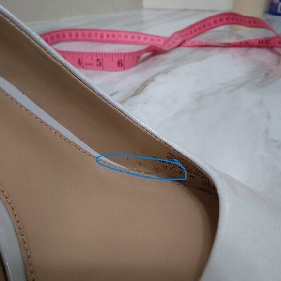 Antonio Melani | "Haleen" Patent Leather Peep Toe Slingback Heel Blue | Size 9M - Picture 12 of 12